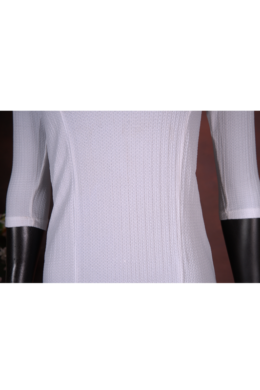 White Textured Bodycon Dress