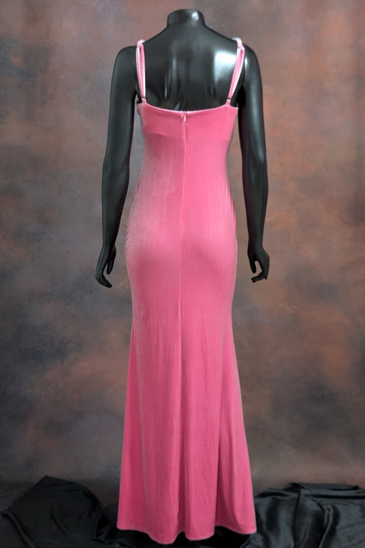 Pink Butterfly Embellished Slip Gown