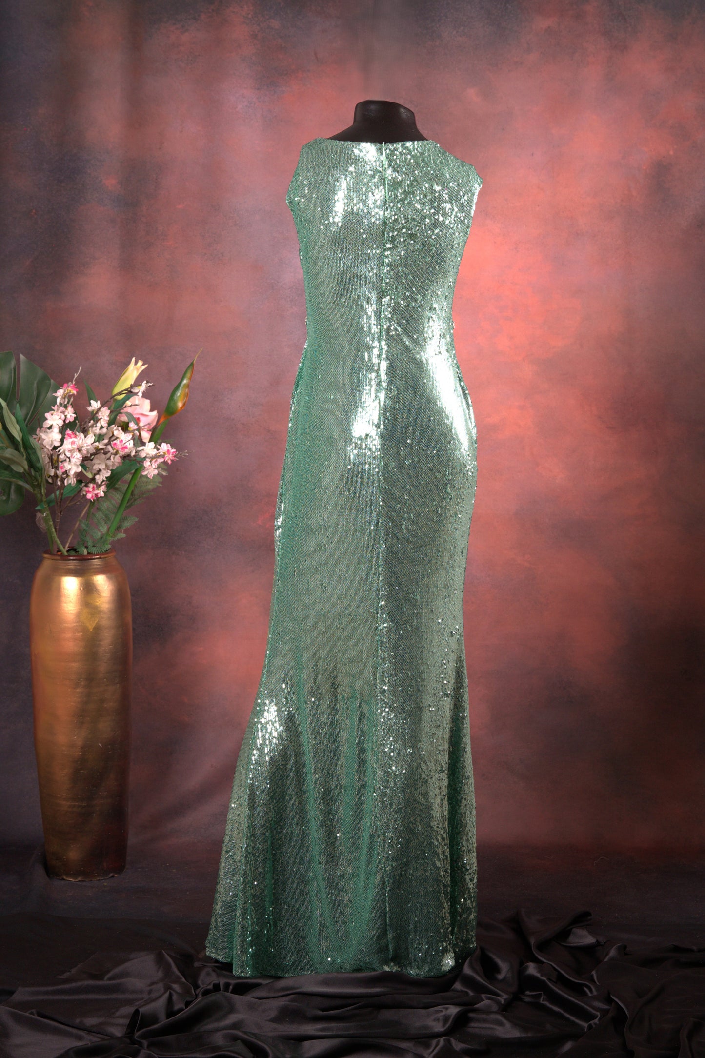 Mint Green Sequin Evening Gown