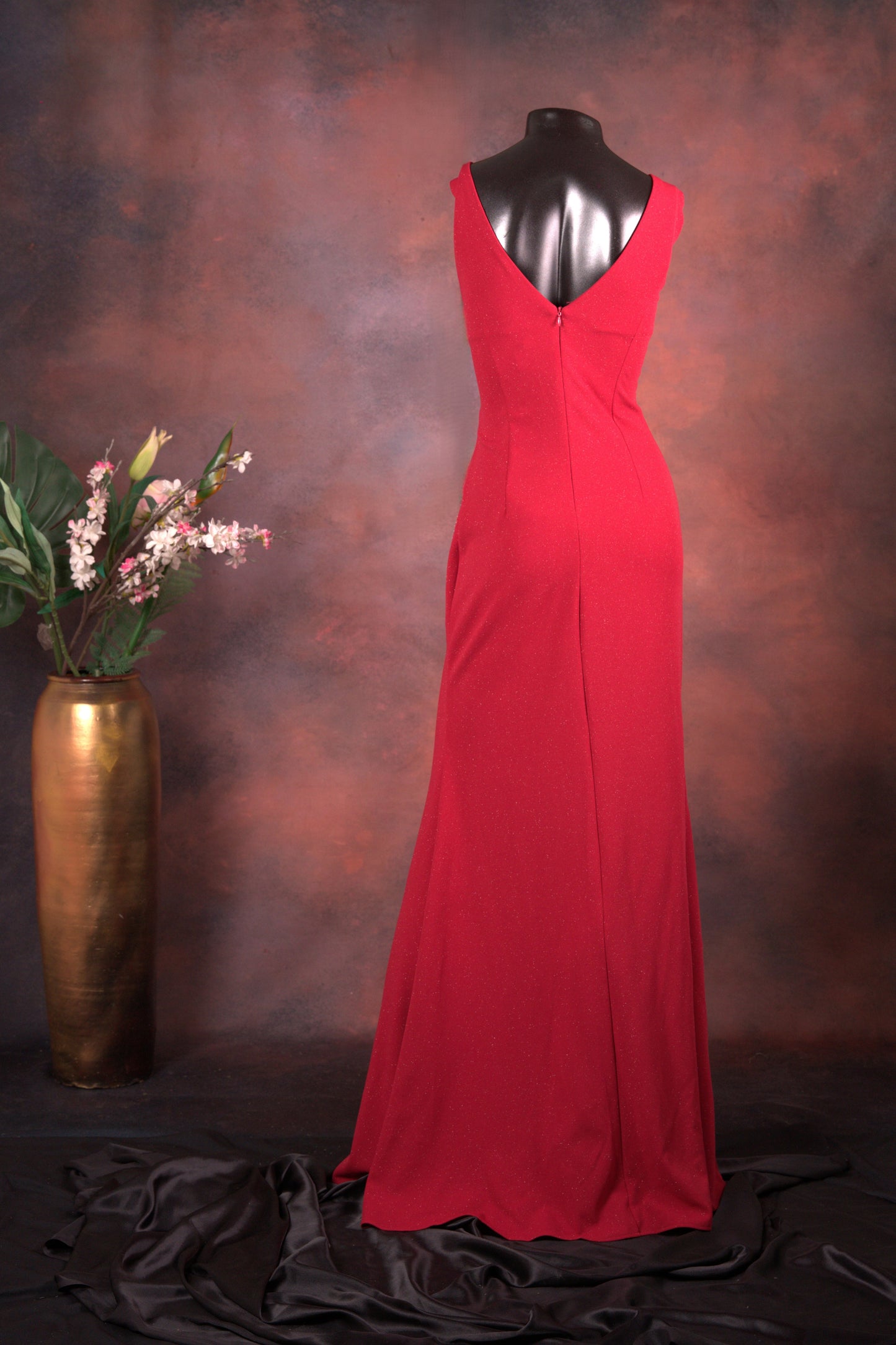 Maroon Embellished Slit Gown