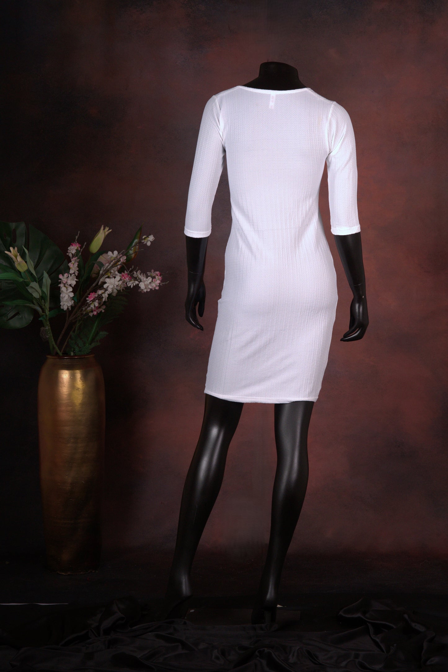 White Textured Bodycon Dress