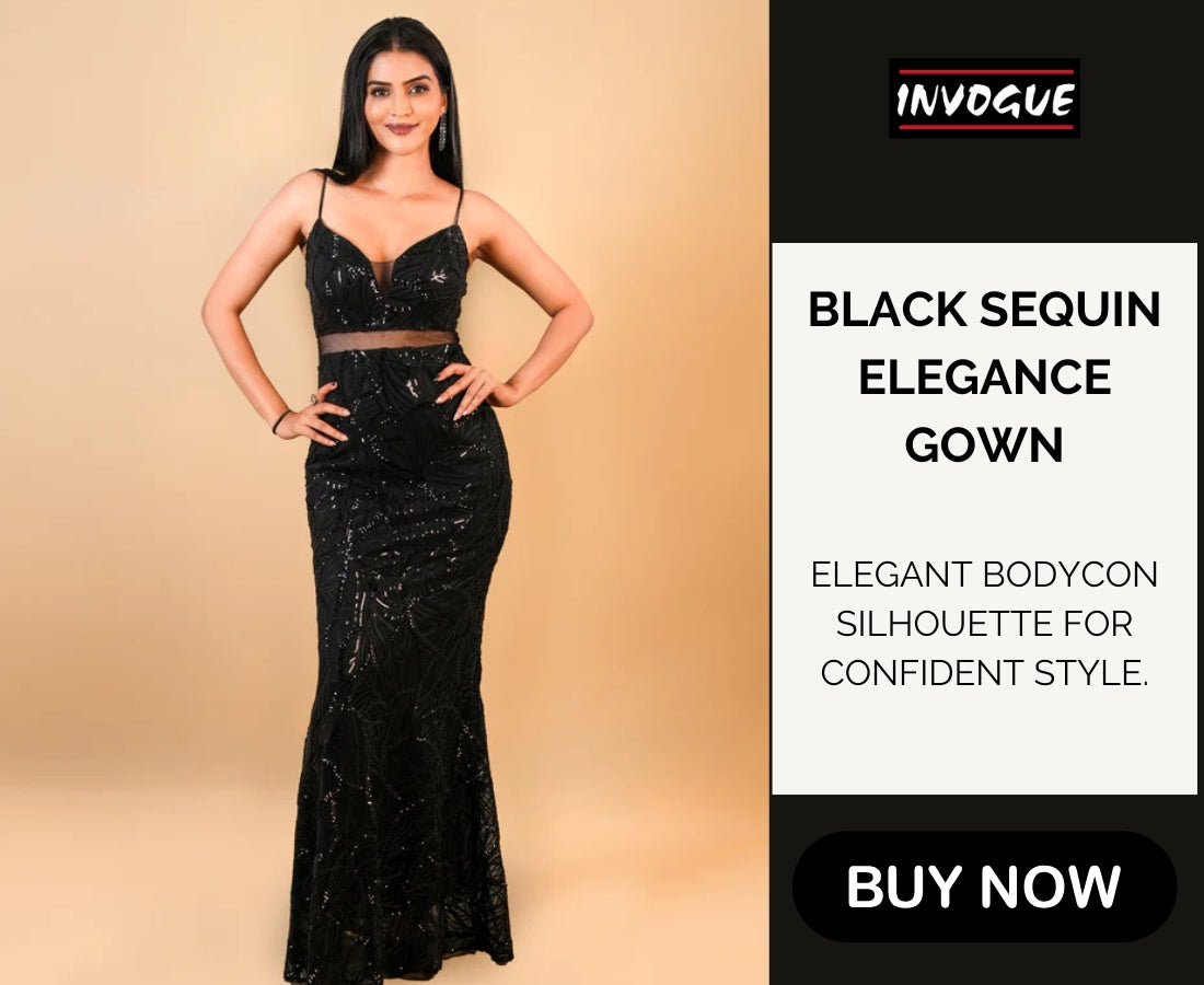 Black Sequin Elegance Gown | Luxury Evening Wear for Modern Women