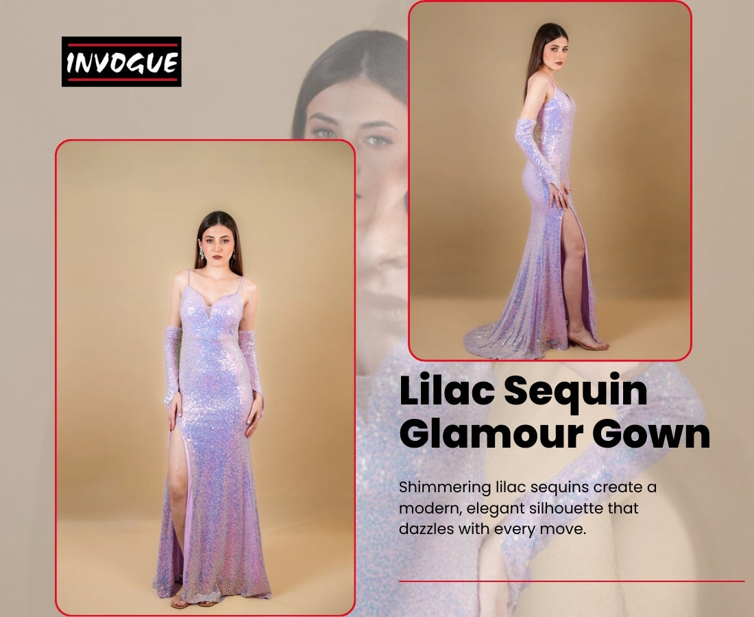 Lilac Sequin Glamour Gown – A Statement of Modern Elegance and Timeless Shine