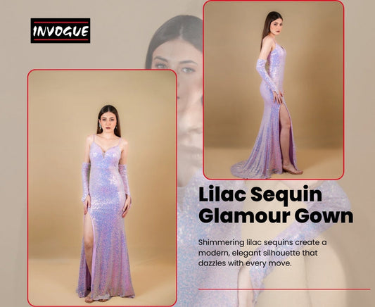 Lilac Sequin Glamour Gown – A Statement of Modern Elegance and Timeless Shine