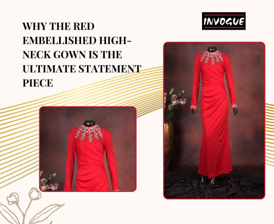 Why the Red Embellished High-Neck Gown Is the Ultimate Statement Piece