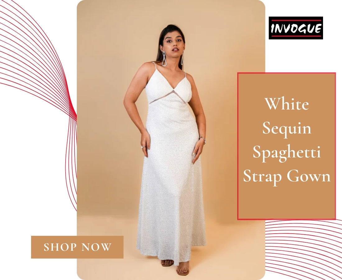 White Sequin Spaghetti Strap Gown: Where Elegance Meets Modern Glamour