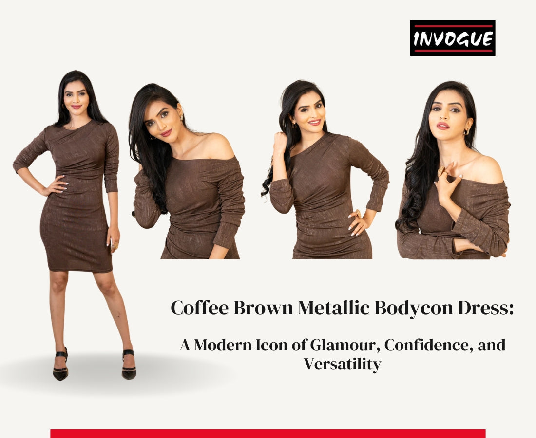 Coffee Brown Metallic Bodycon Dress: A Modern Icon of Glamour, Confidence, and Versatility
