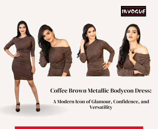 Coffee Brown Metallic Bodycon Dress: A Modern Icon of Glamour, Confidence, and Versatility