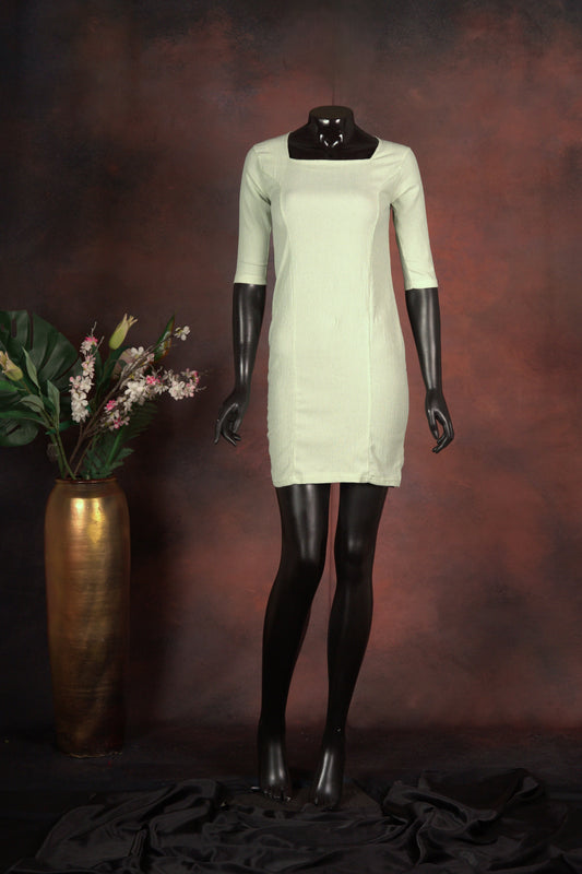 Sage Green Textured Bodycon Dress