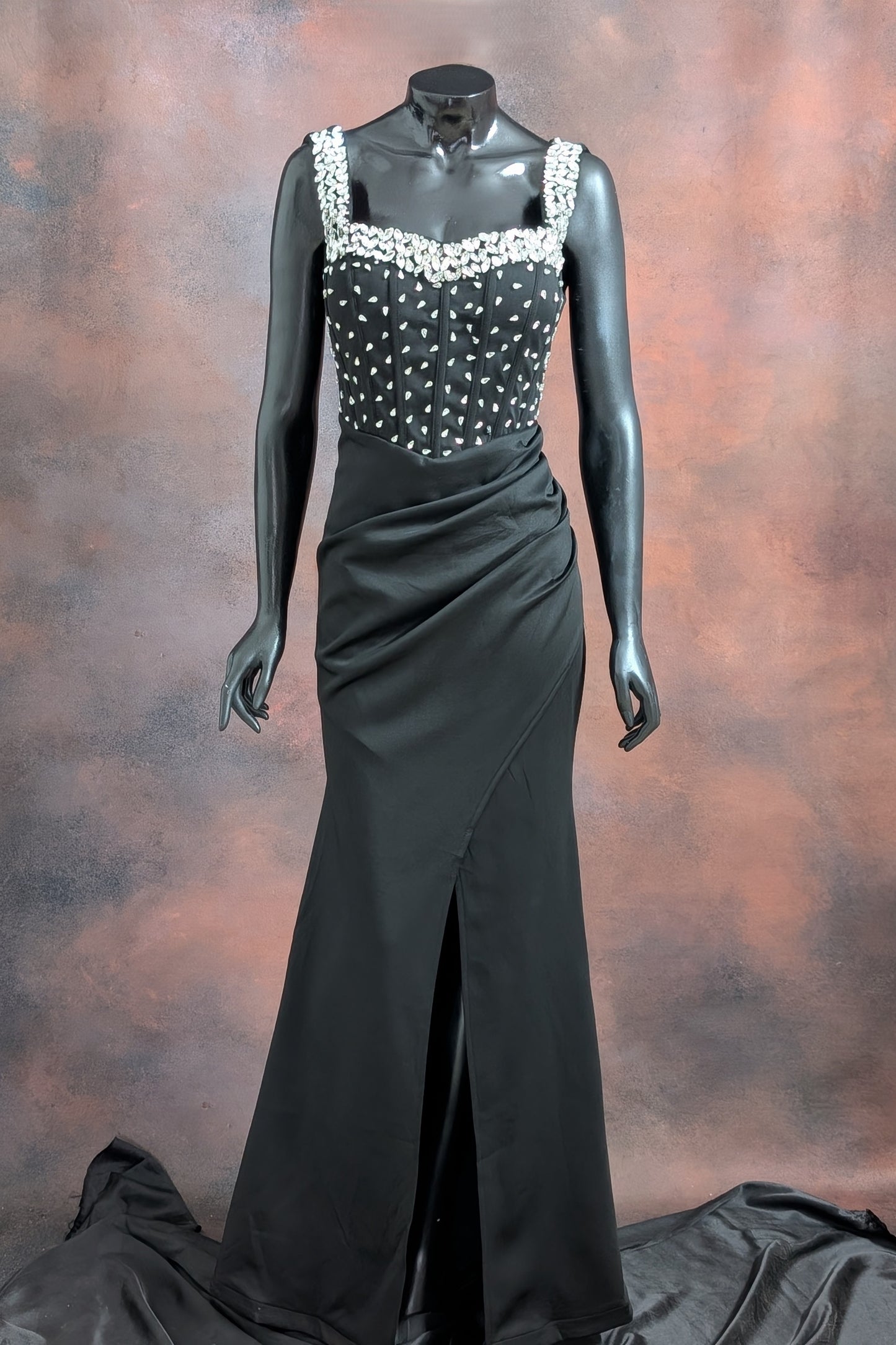 Crystal Embellished Corset Evening Gown