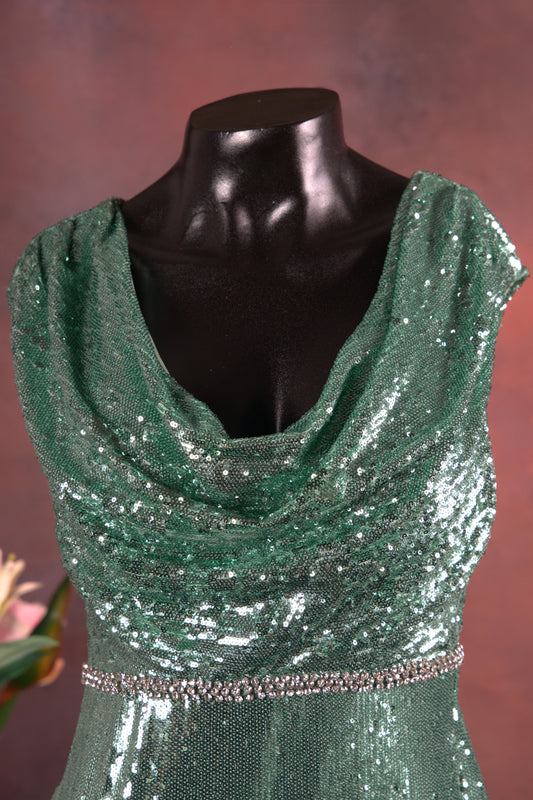 Mint Green Sequin Evening Gown