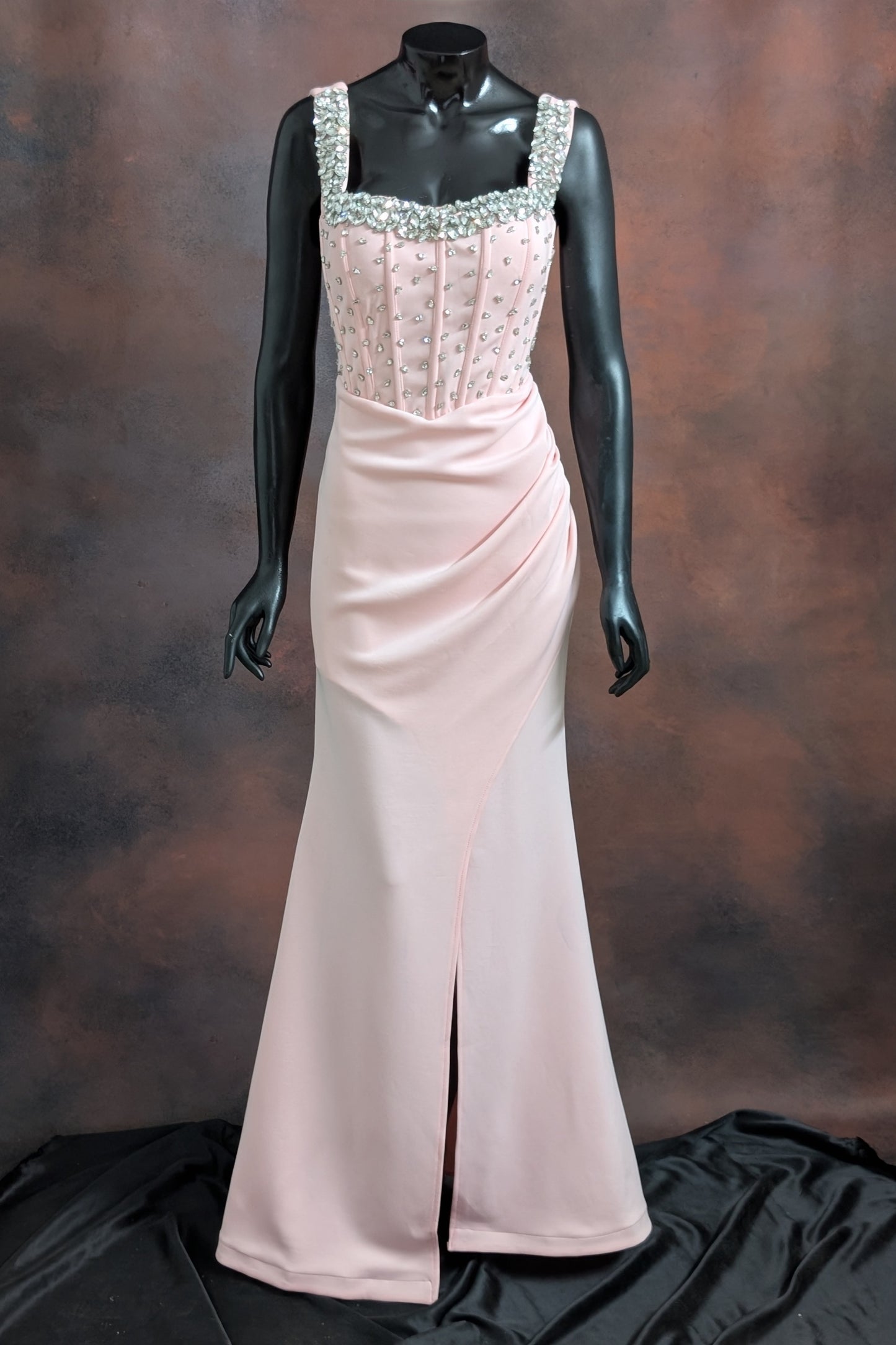 Crystal Embellished Corset Evening Gown