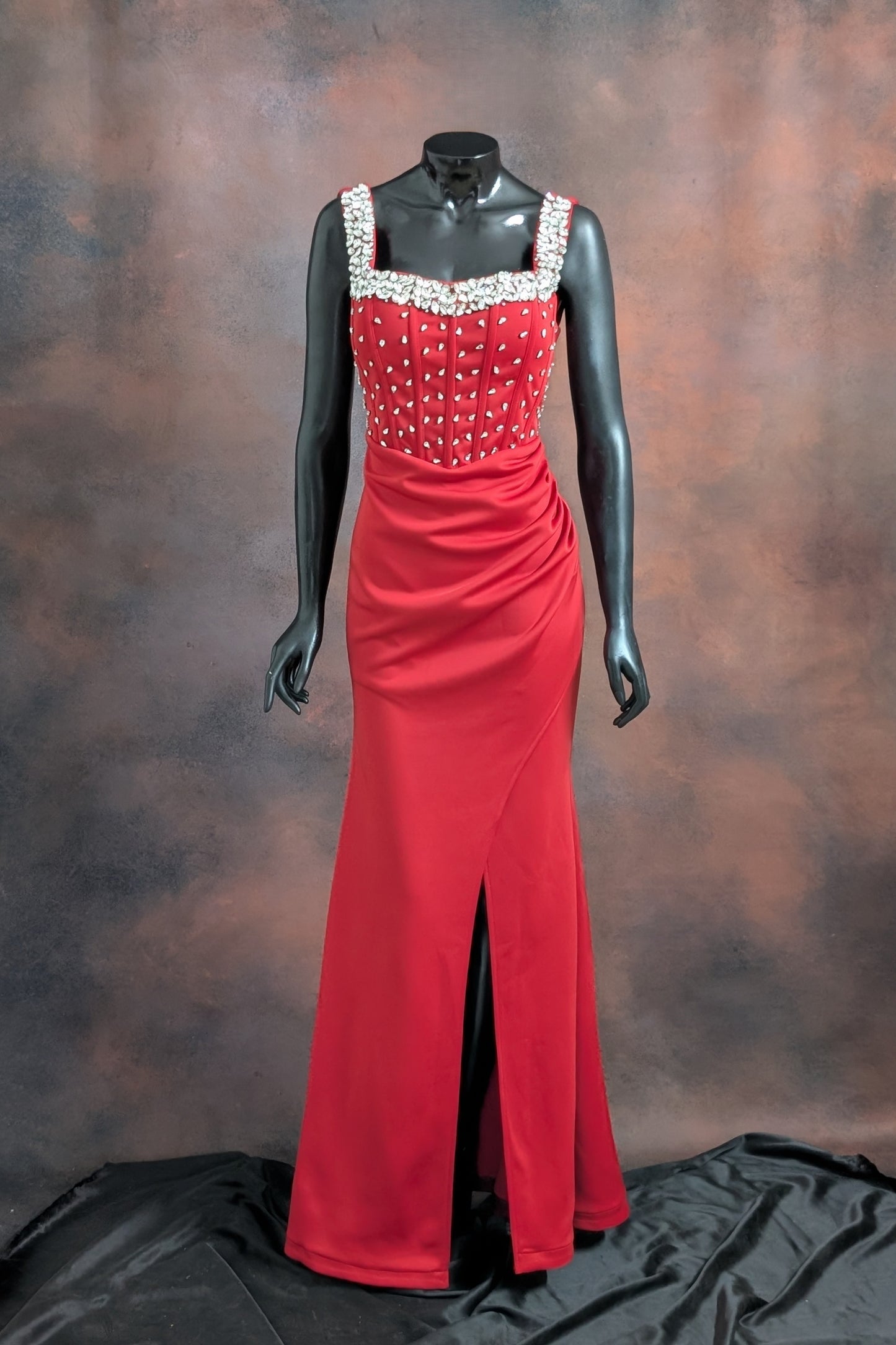 Crystal Embellished Corset Evening Gown