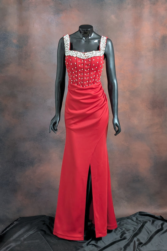 Crystal Embellished Corset Evening Gown