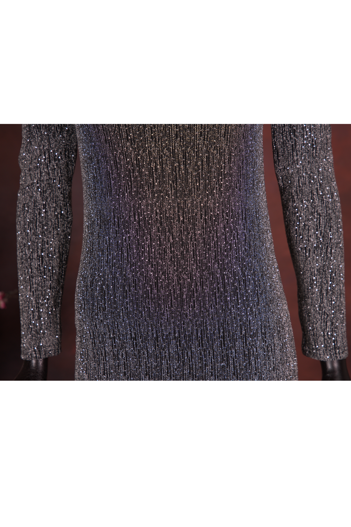 Silver Sequin Knit Bodycon Dress