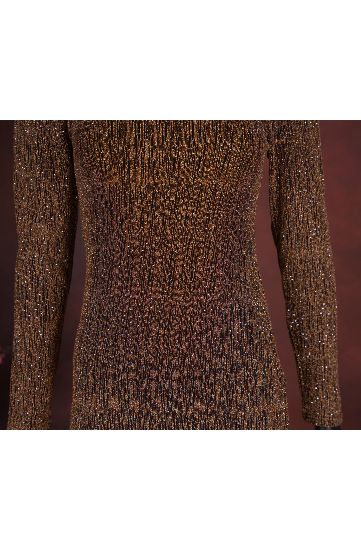 Gold Glitter V-Neck Bodycon Wrap Dress