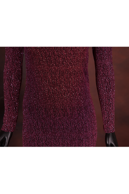 Berry Sequin Knit Bodycon Dress