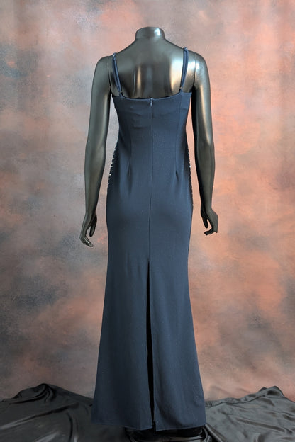 Crystal Draped Embellished Evening Gown