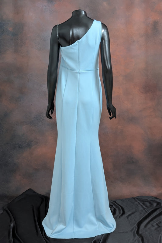 Powder Blue One-Shoulder Rose Gown