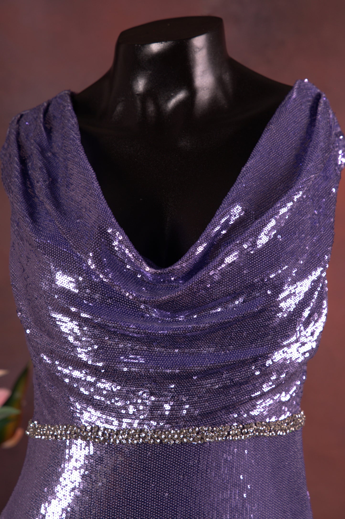 Lilac Sequin Evening Gown