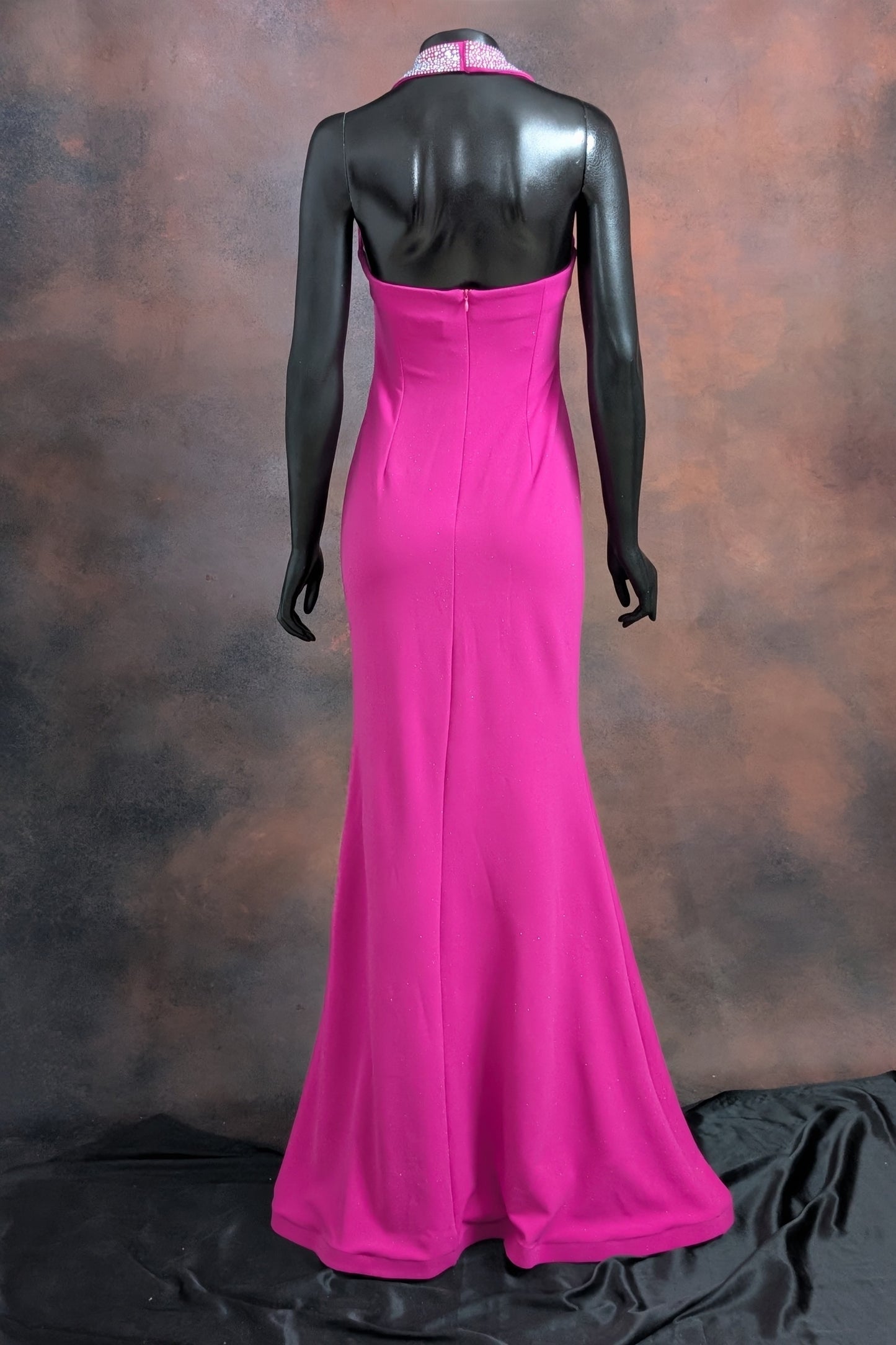 Red Embellished Halter Neck Gown