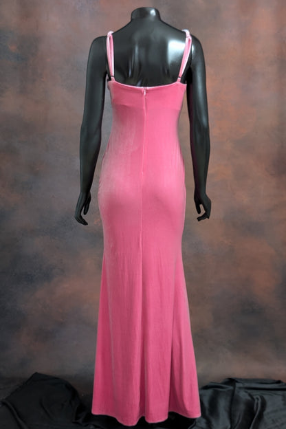 Pink Butterfly Embellished Slip Gown