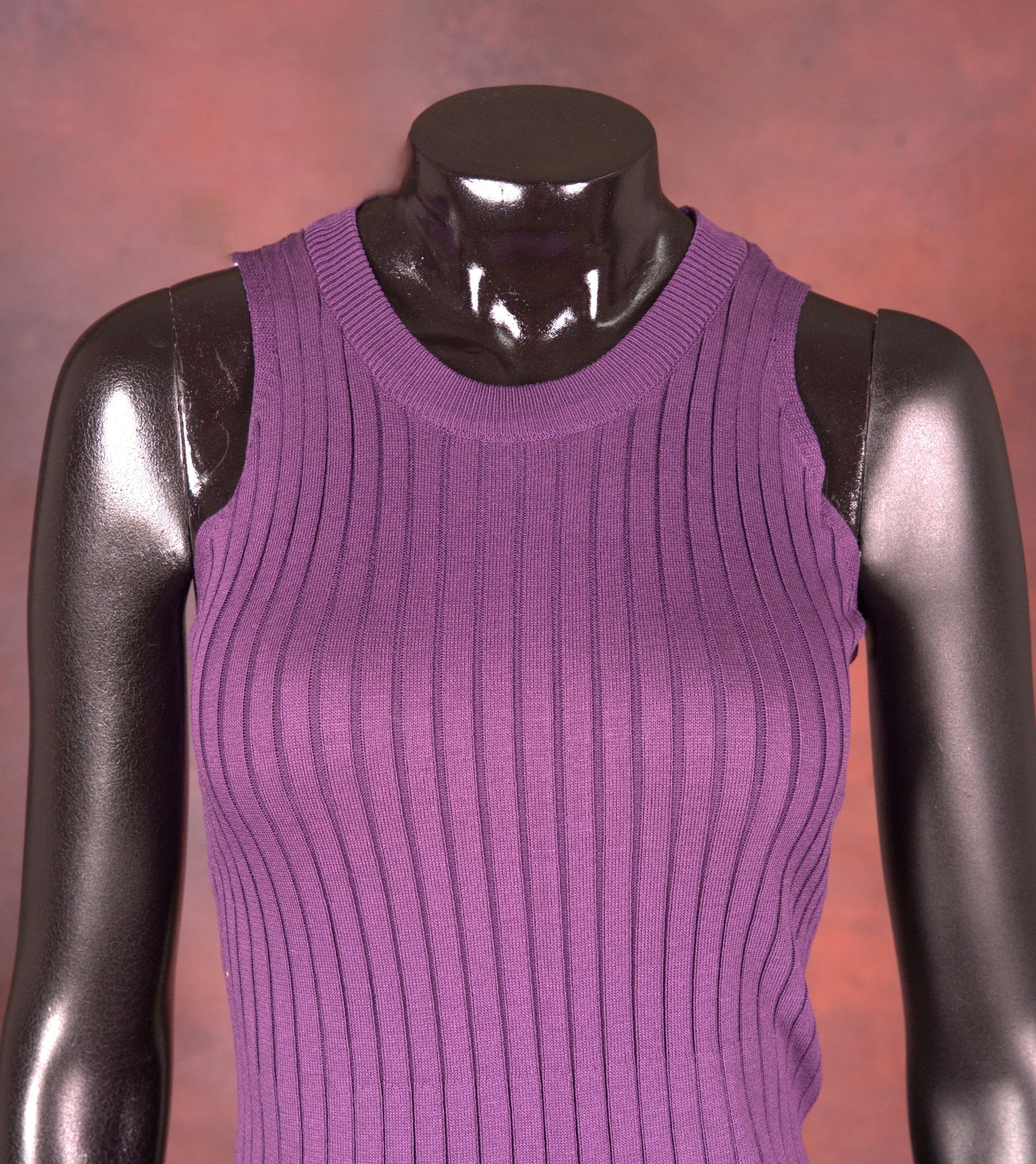 Purple Knitted Sleeveless Bodycon Dress
