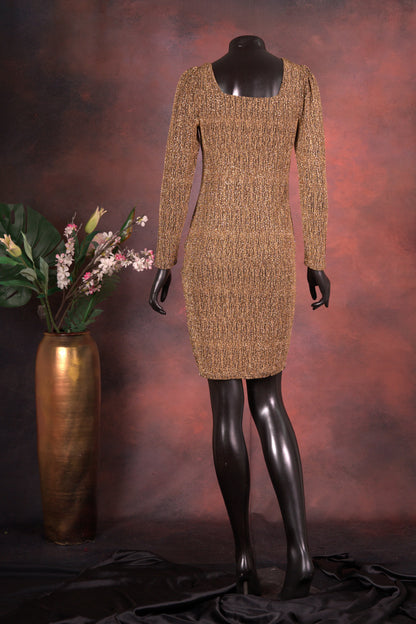 Gold Sequin Knit Bodycon Dress