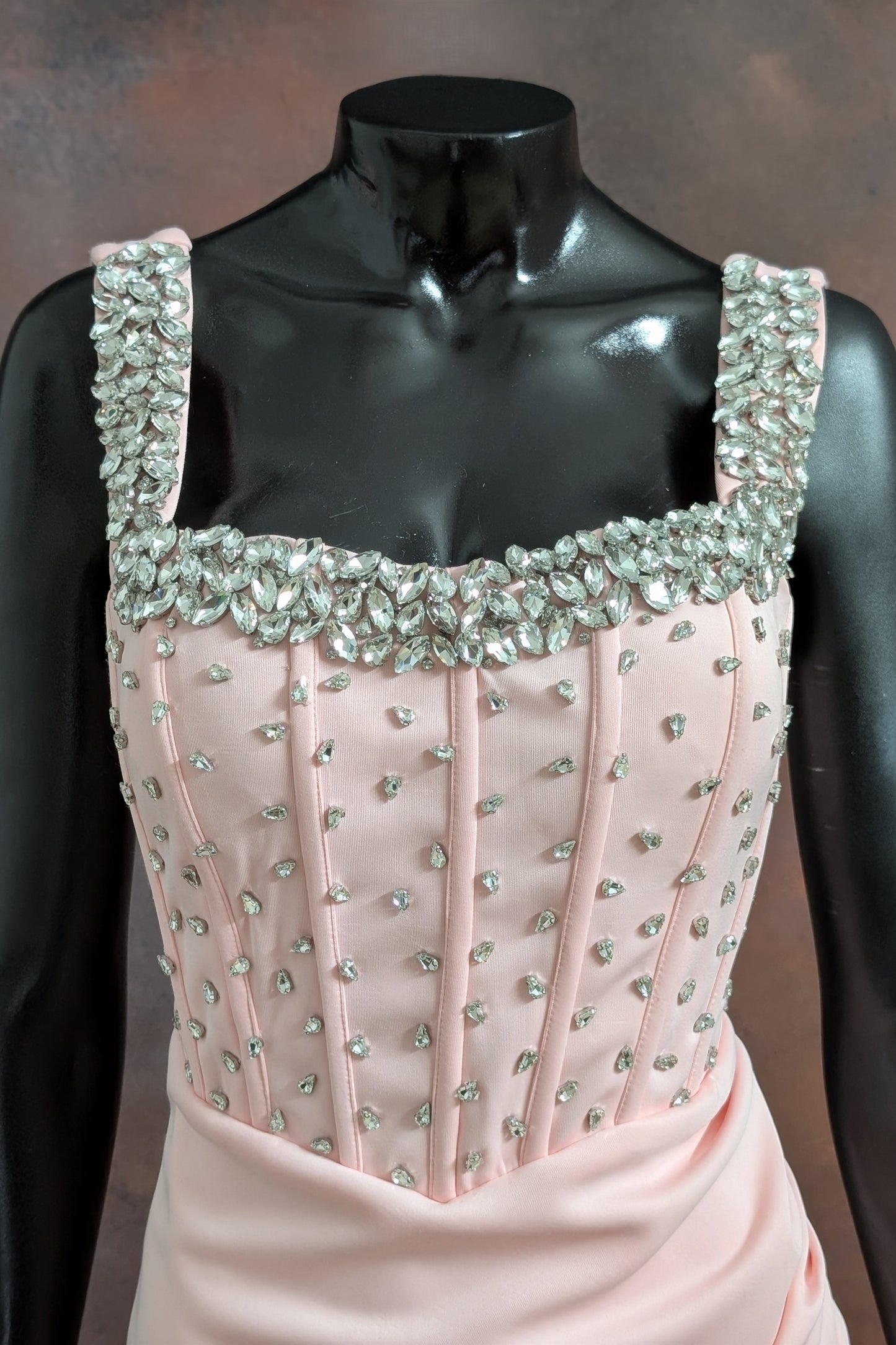 Crystal Embellished Corset Evening Gown