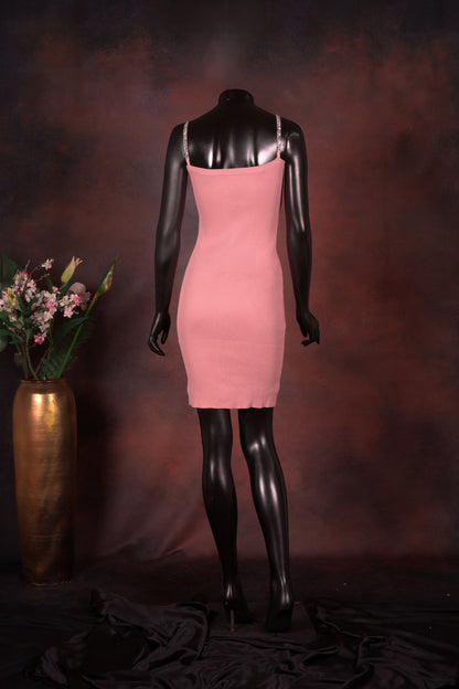 Blush Pink Knit Bodycon Dress