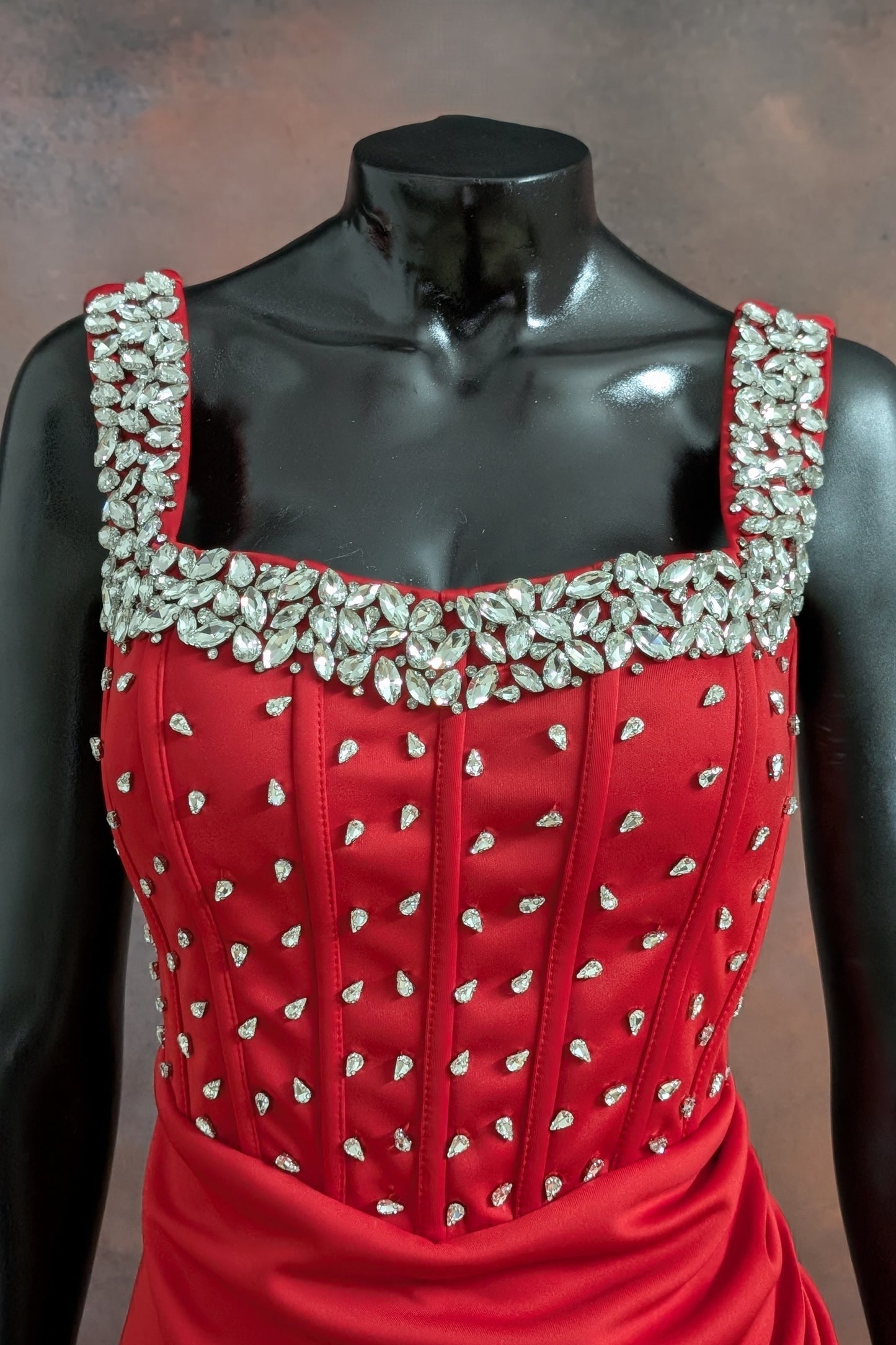 Crystal Embellished Corset Evening Gown