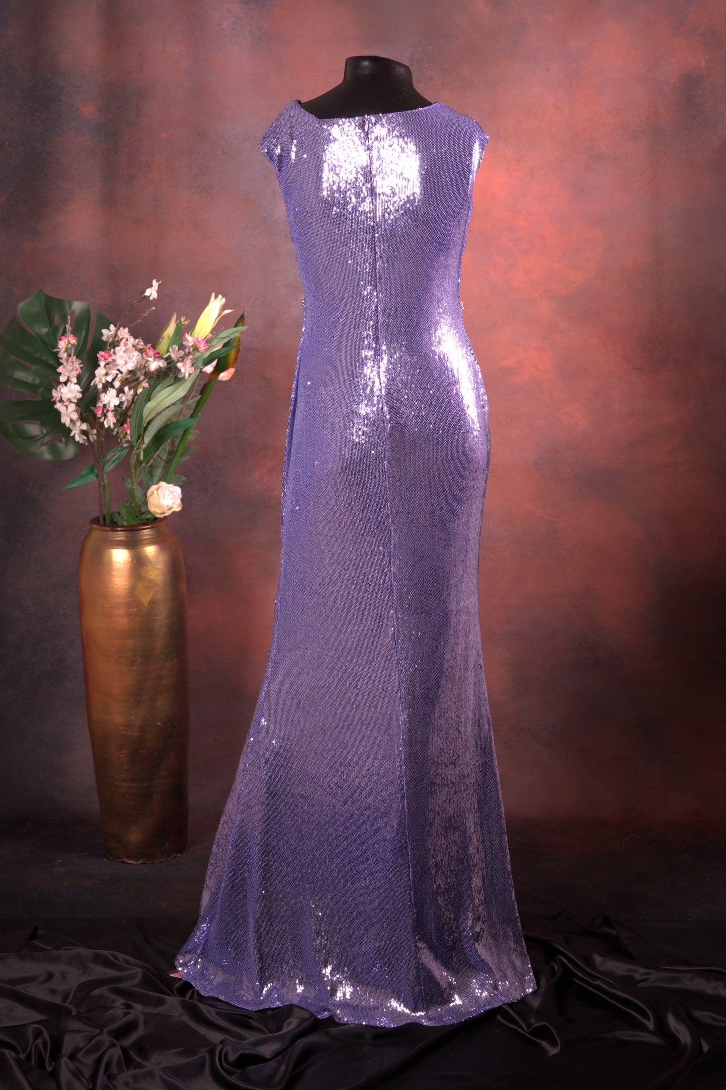 Lilac Sequin Evening Gown