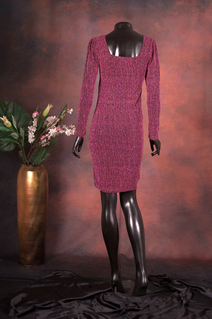 Berry Sequin Knit Bodycon Dress
