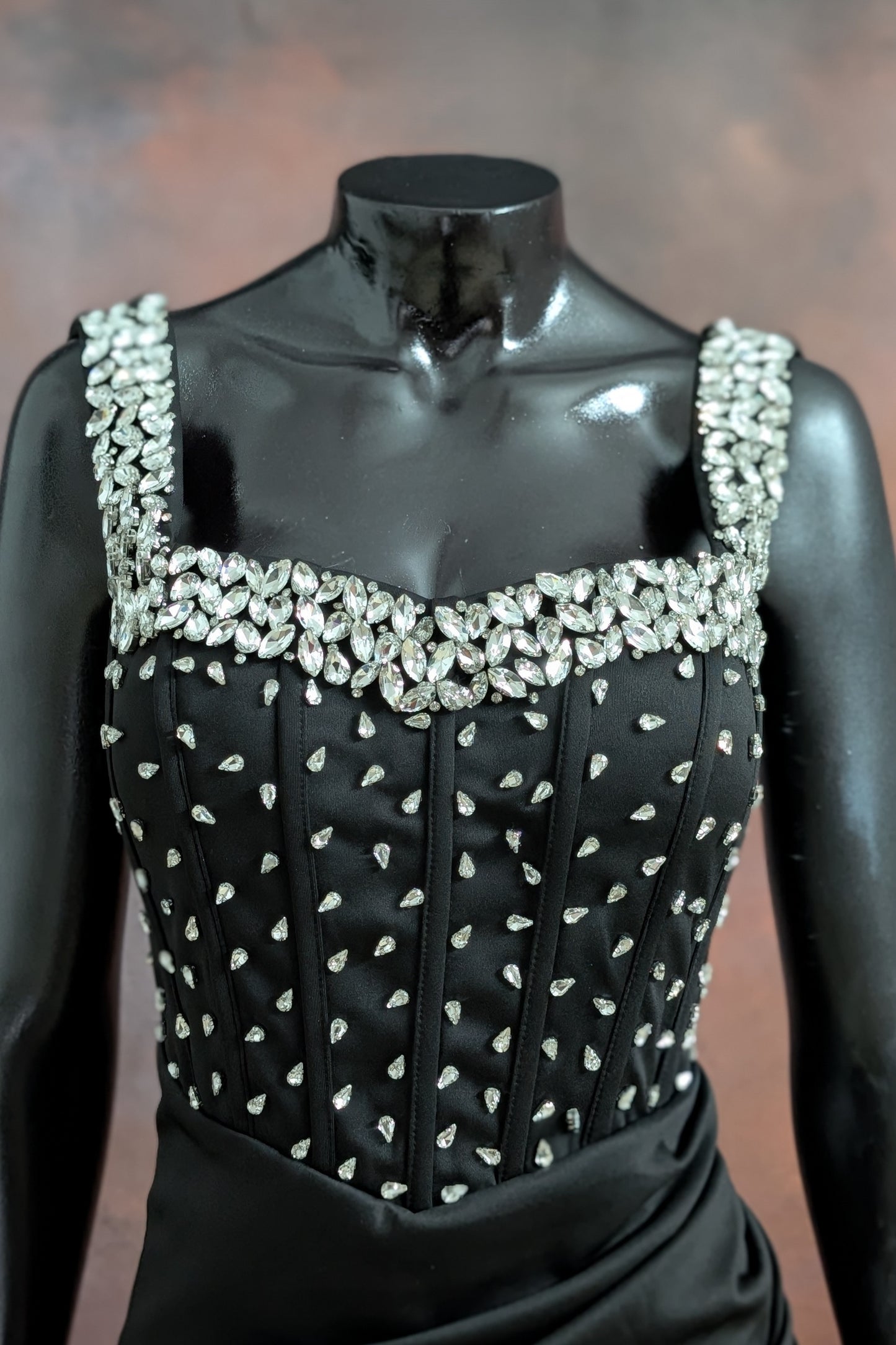 Crystal Embellished Corset Evening Gown