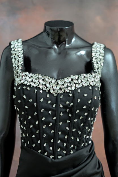 Crystal Embellished Corset Evening Gown