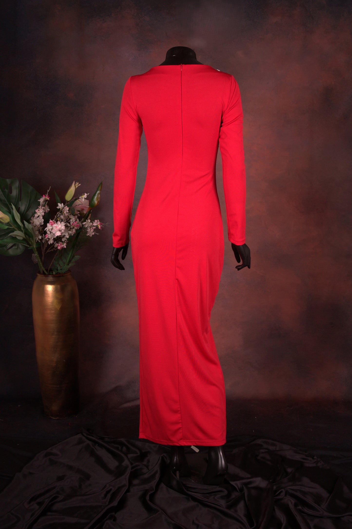 Red Crystal Embellished Gown