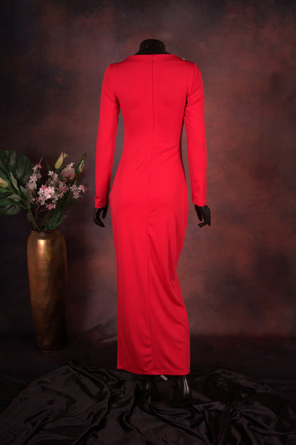 Red Crystal Embellished Gown