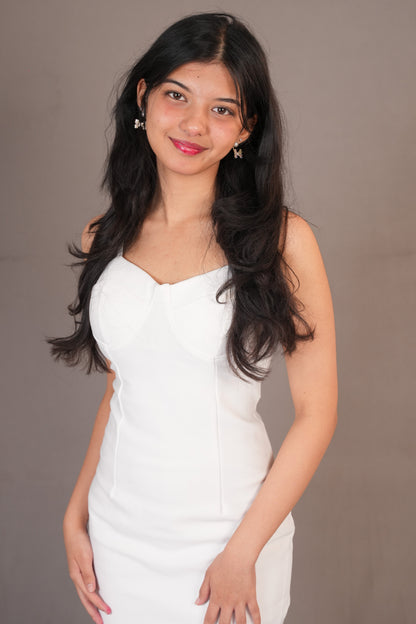 White Bodycon Dress- Teen