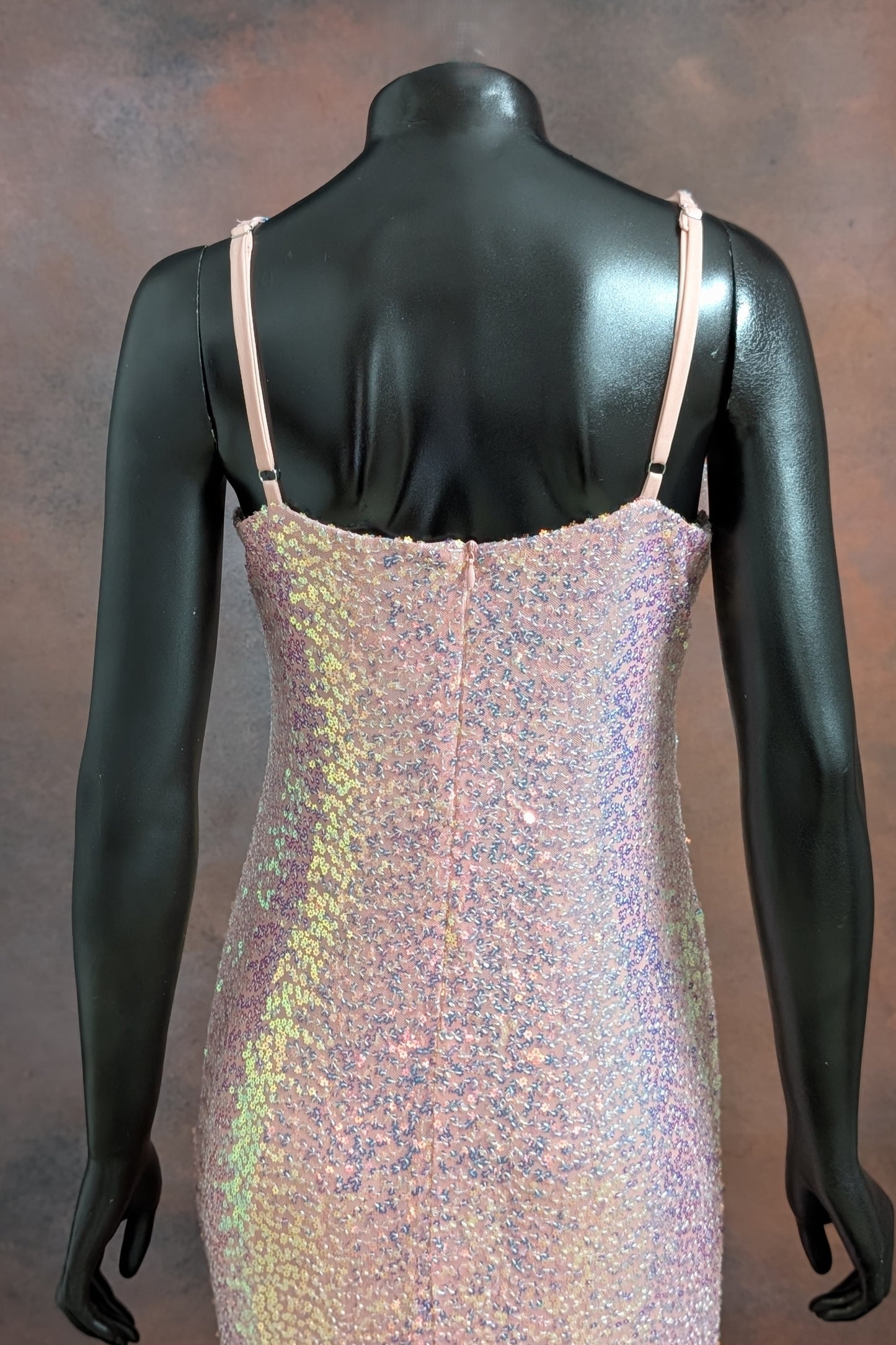 Blush Pink Crystal Embellished Strappy Gown