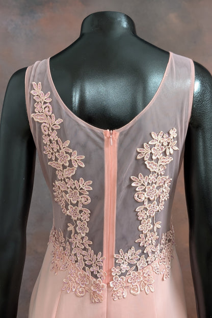 Blush Lace Embroidered Sleeveless Gown