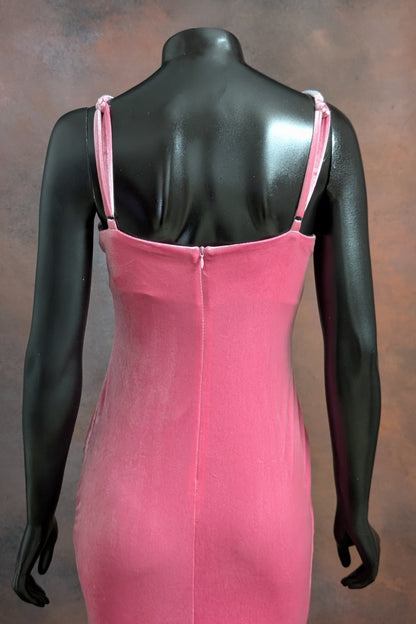 Pink Butterfly Embellished Slip Gown
