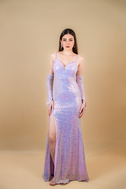 Lilac Luxe Sequin Glamour Gown