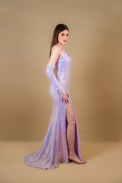 Lilac Luxe Sequin Glamour Gown