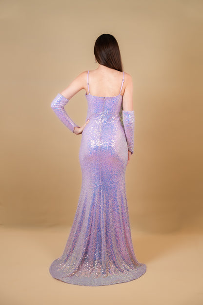 Lilac Luxe Sequin Glamour Gown
