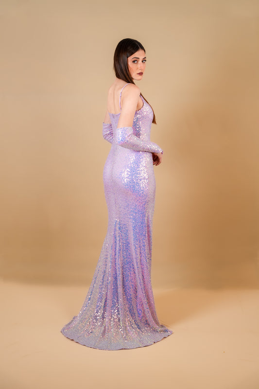 Lilac Sequin Glamour Gown