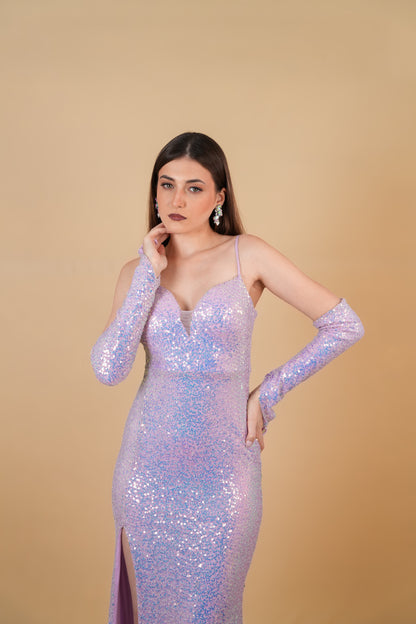 Lilac Luxe Sequin Glamour Gown
