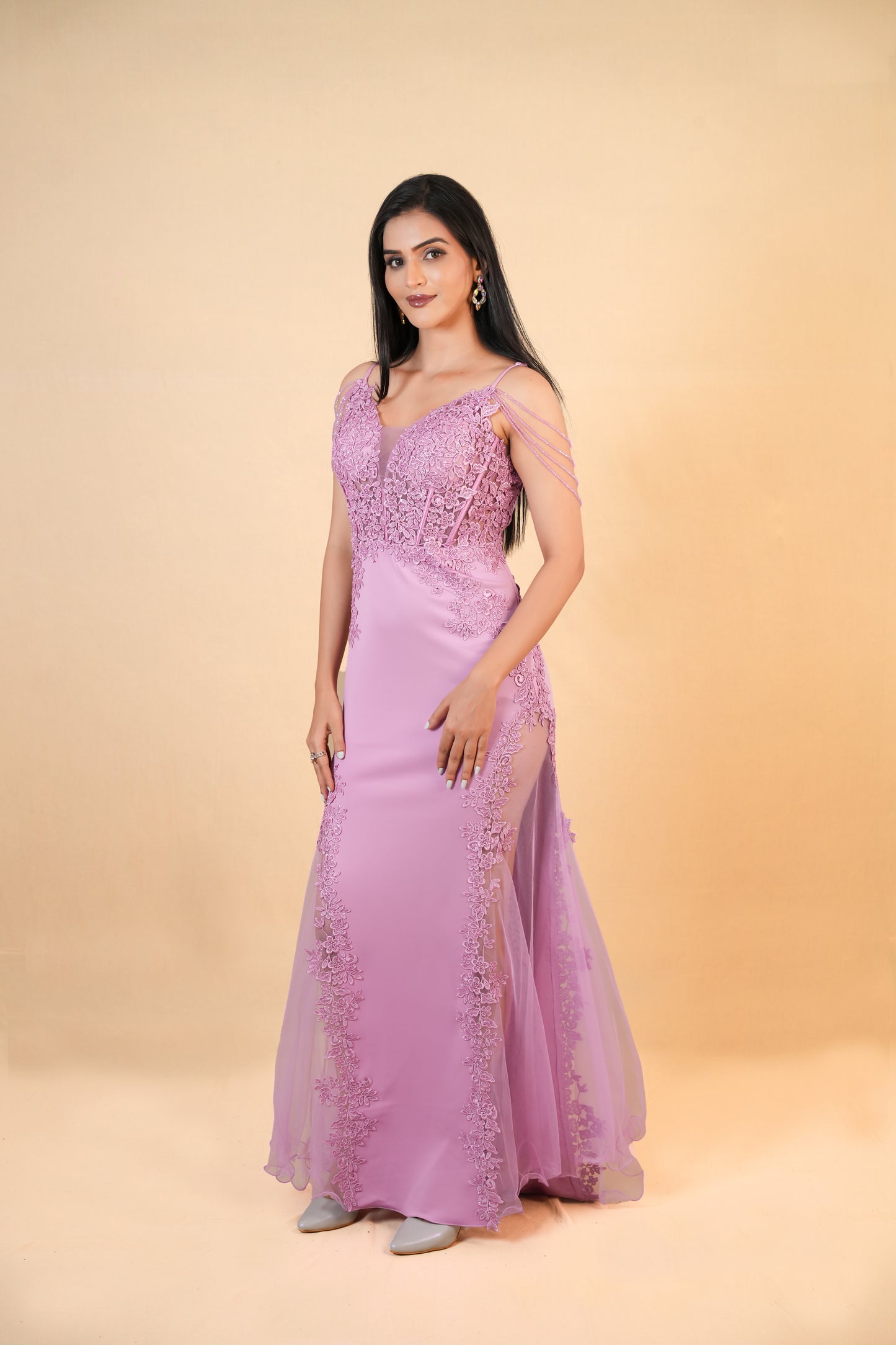 Lavender Lace Bodycon Gown