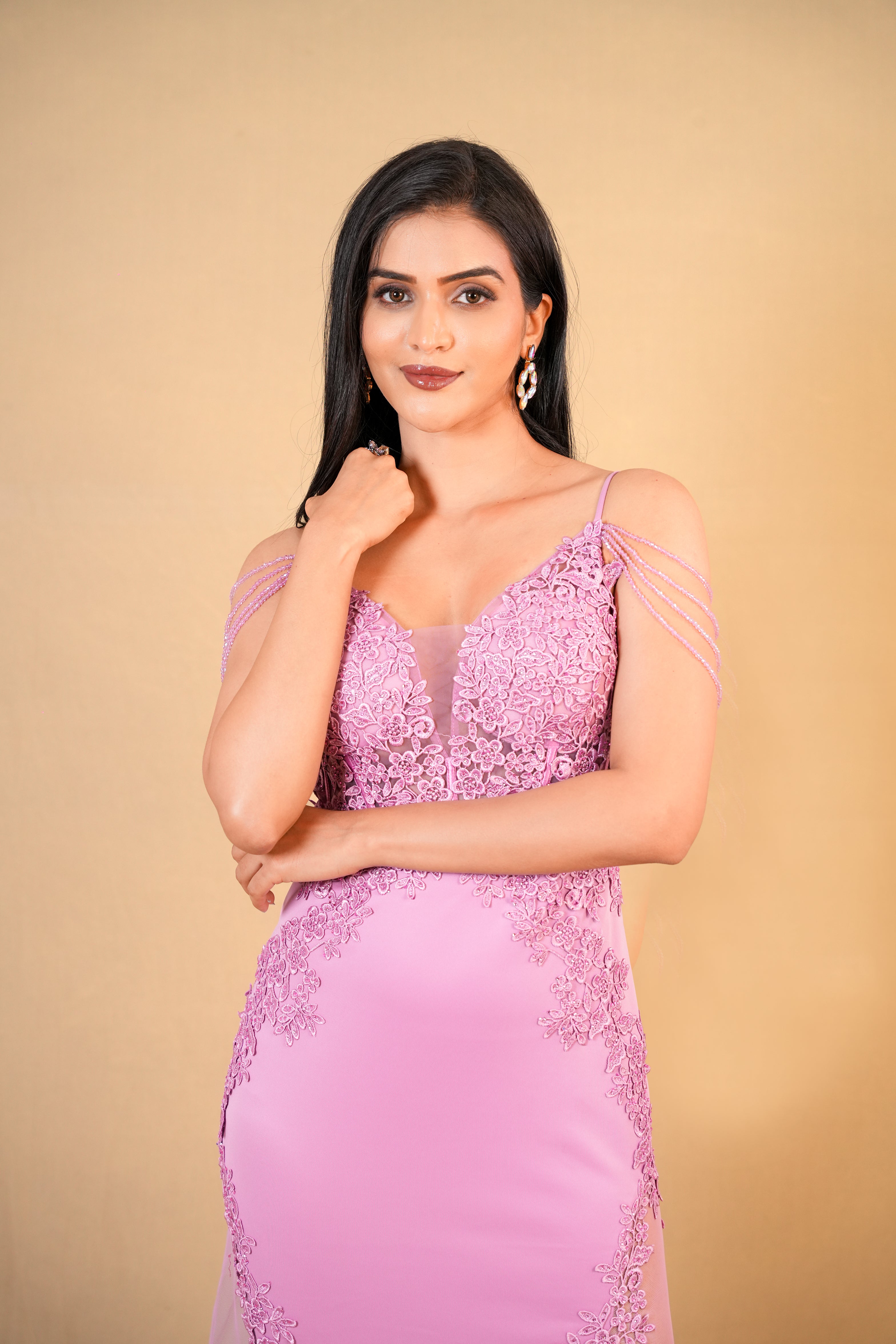 Lavender Lace Bodycon Gown