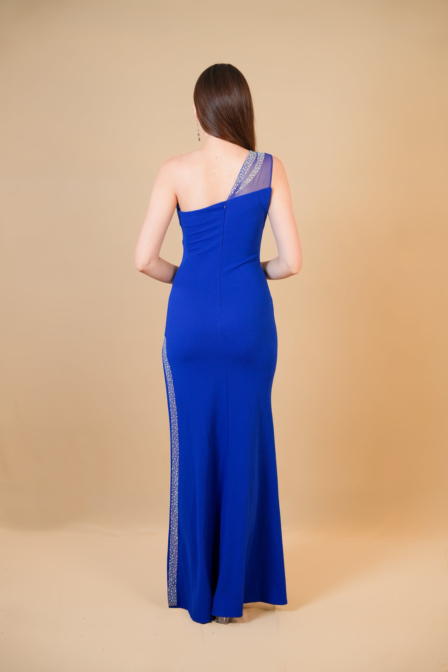 Royal Blue One-Shoulder Gown
