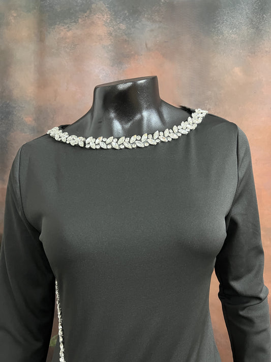 Black Crystal Embellished Gown